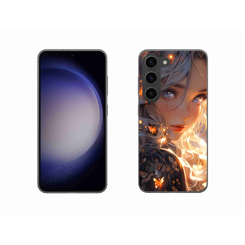 Gelový kryt mmCase na Samsung Galaxy S23 5G - dívka a motýli