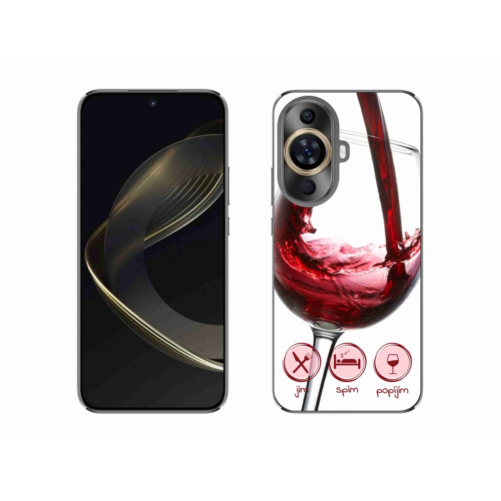 Gelový obal mmCase na Huawei Nova 11 - sklenička vína červené