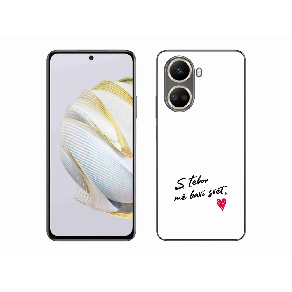 Gelový kryt mmCase na Huawei Nova 10 SE - zamilovaný text 1 bílé pozadí