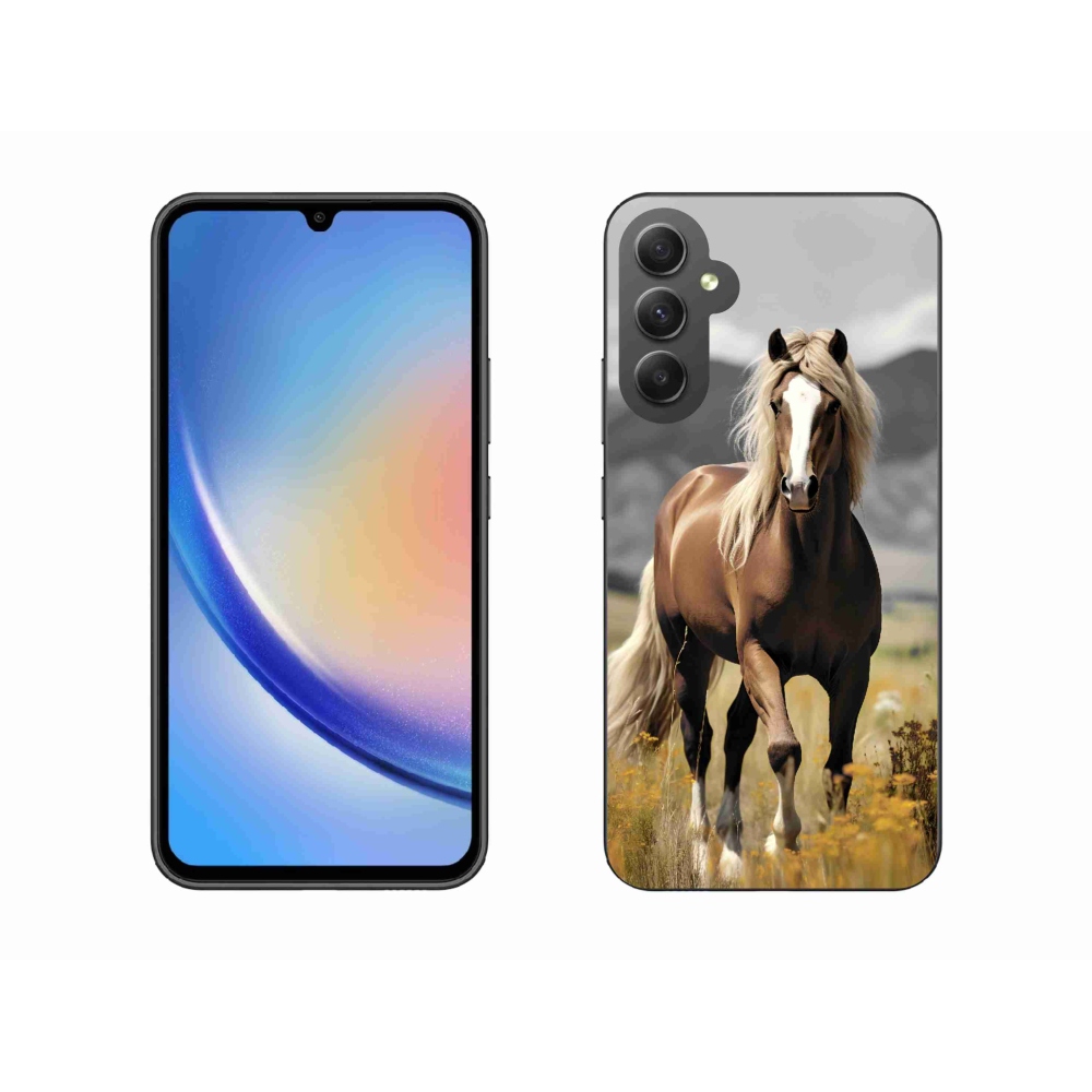 Gelový kryt mmCase na Samsung Galaxy A34 5G - hnědý kůň 1
