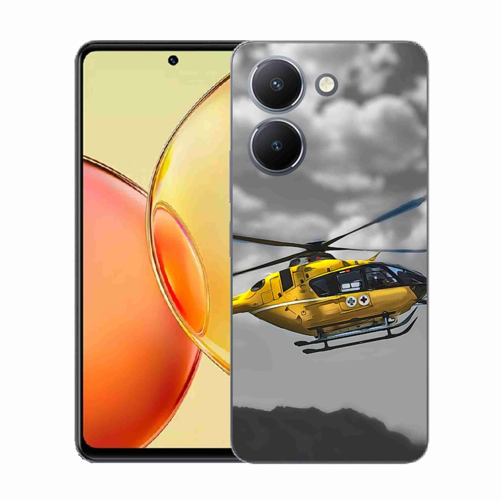 Gelový kryt mmCase na Vivo Y36 - žlutá helikoptéra