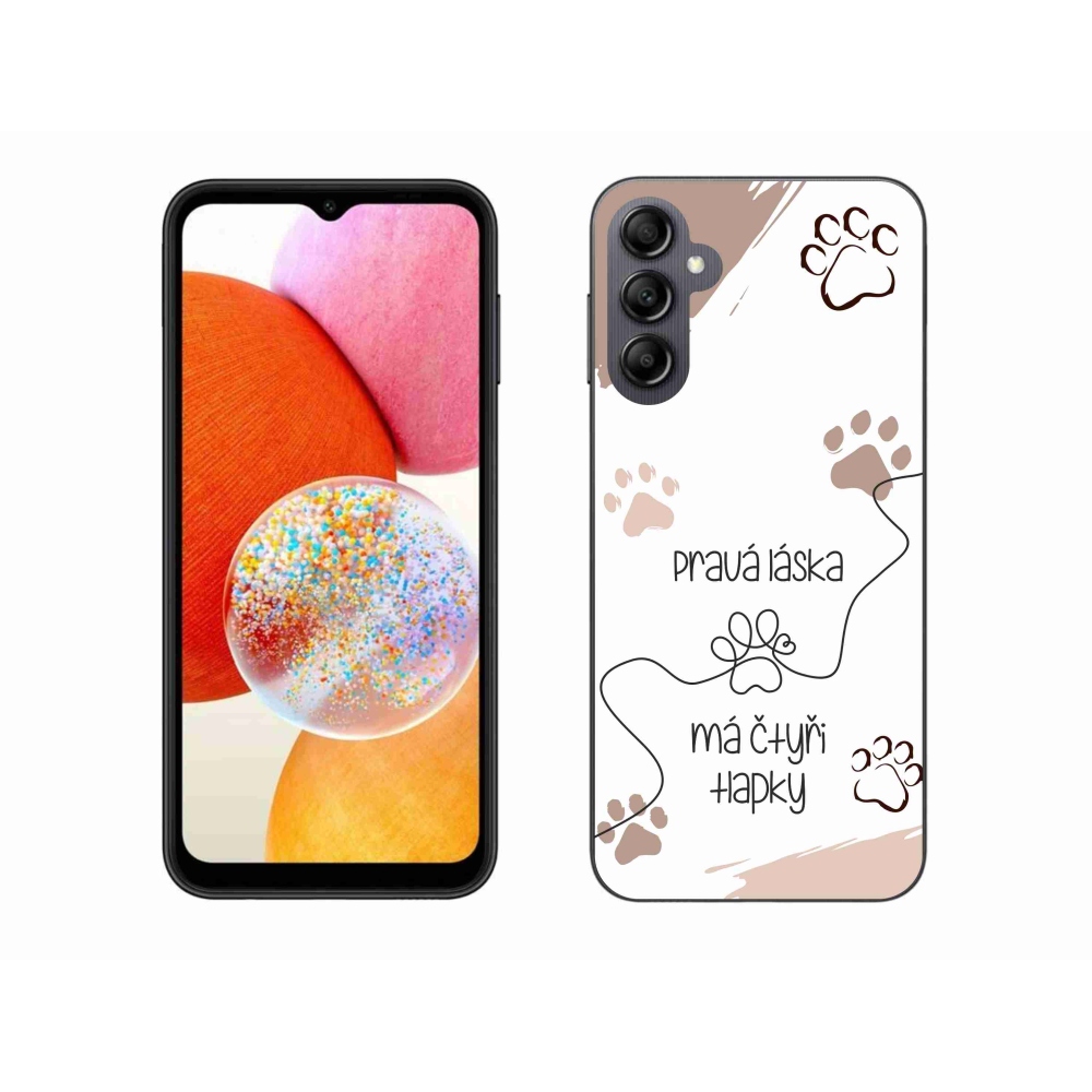 Gelový kryt mmCase na Samsung Galaxy A14 4G/5G - psí motiv 1 bílé pozadí