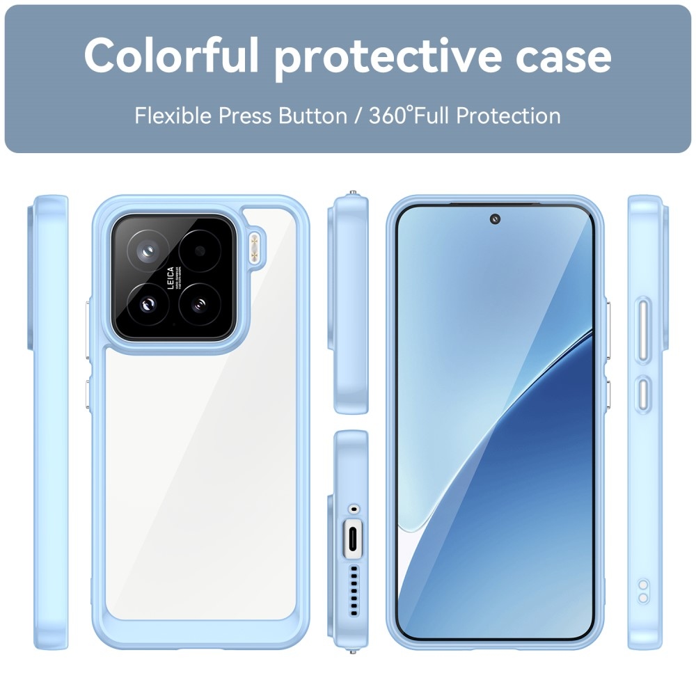 Gelový obal s pevnými zády na Xiaomi 15 - modrý