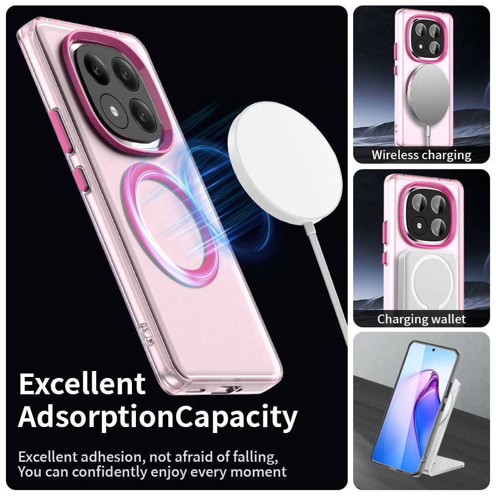 Candy gelový obal s MagSafe na Xiaomi Redmi Note 14 Pro+ 5G - růžový