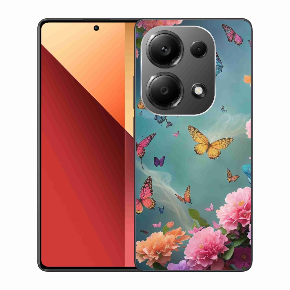 Gelový kryt mmCase na Xiaomi Redmi Note 13 Pro 4G/Poco M6 Pro - barevné květy a motýli