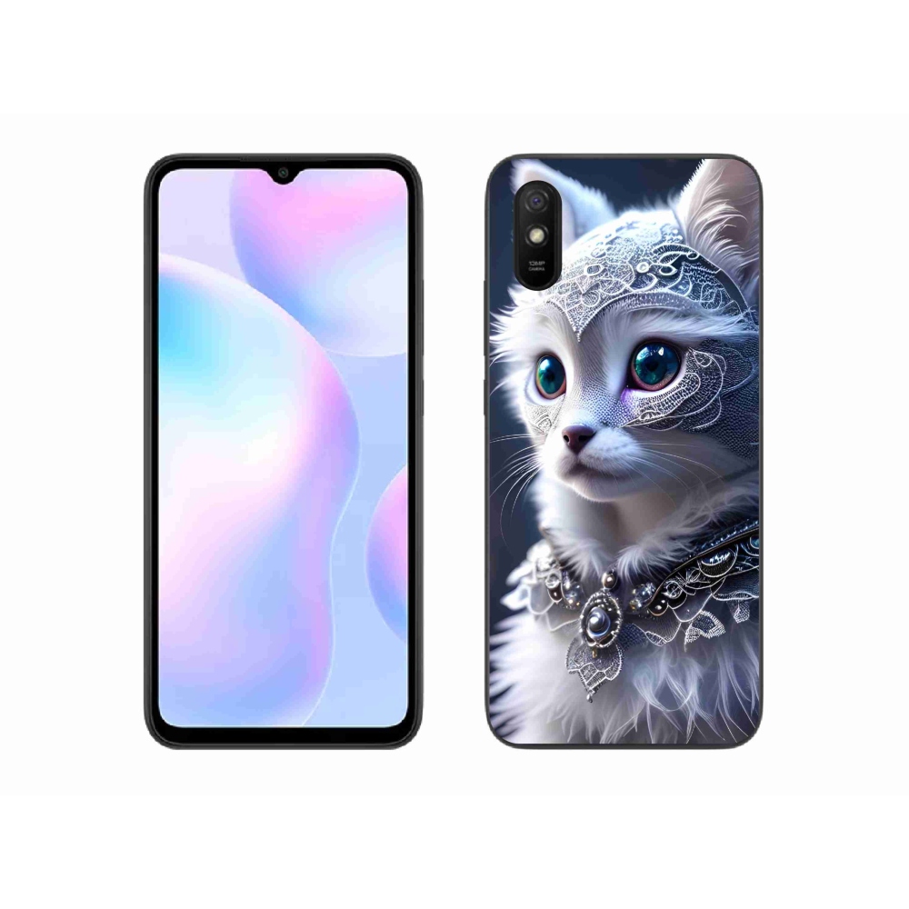 Gelový kryt mmCase na Xiaomi Redmi 9AT - bílá kočka