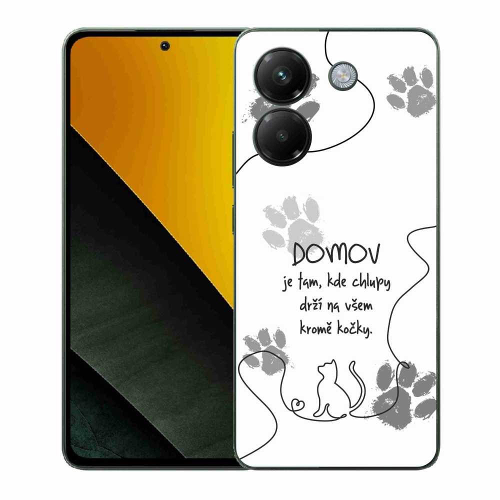 Gelový kryt mmCase na Xiaomi Poco M7 Pro 5G - kočičí motiv bílé pozadí
