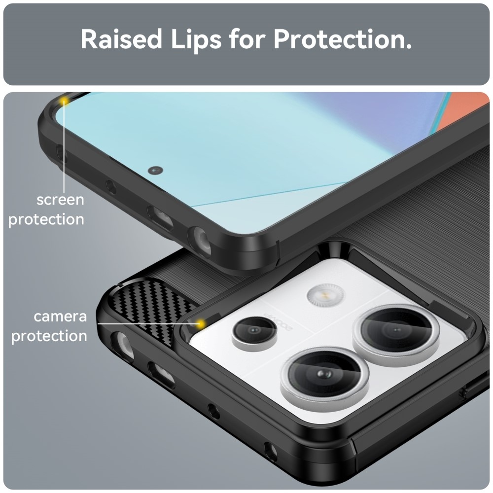 Carbon odolný gelový obal na Xiaomi Redmi Note 13 Pro 5G/Poco X6 5G - černý