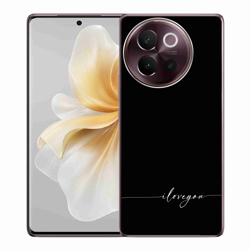 Gelový kryt mmCase na Vivo V40 Lite 5G - I love you černé pozadí