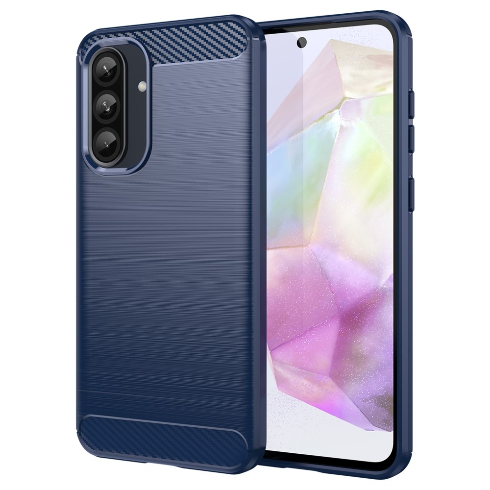 Carbon odolný gelový obal na Samsung Galaxy A36 5G/A56 5G - modrý