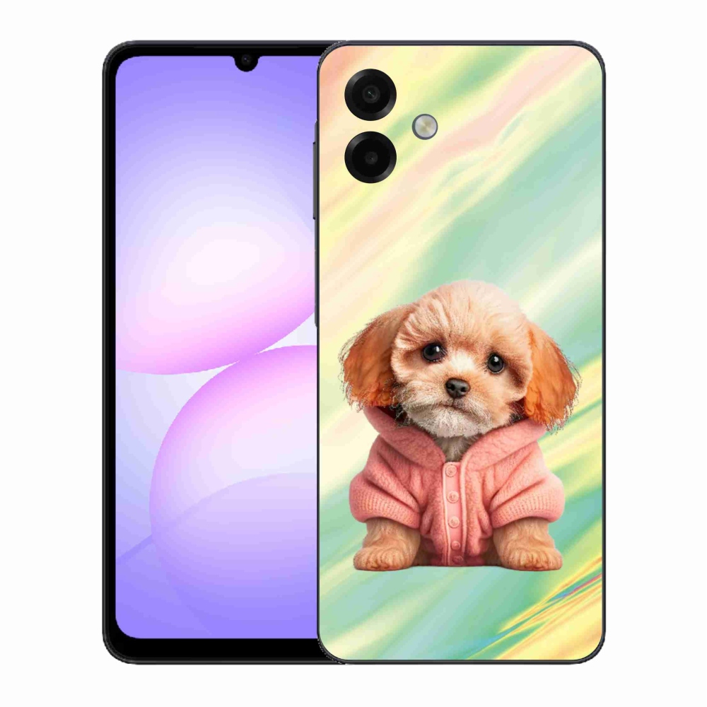 Gelový kryt mmCase na Samsung Galaxy A07 4G - štěně ve svetru
