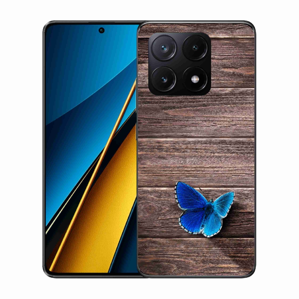 Gelový kryt mmCase na Xiaomi Poco X6 Pro 5G - modrý motýl 1