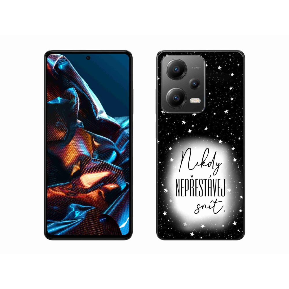 Gelový kryt mmCase na Xiaomi Redmi Note 12 Pro 5G - citát 1 bíločerné pozadí