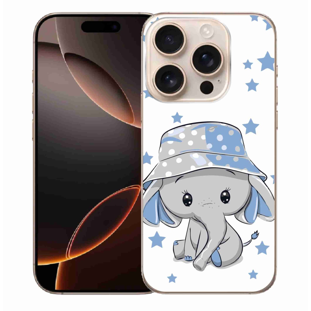 Gelový kryt mmCase na iPhone 16 Pro Max - modrý slon