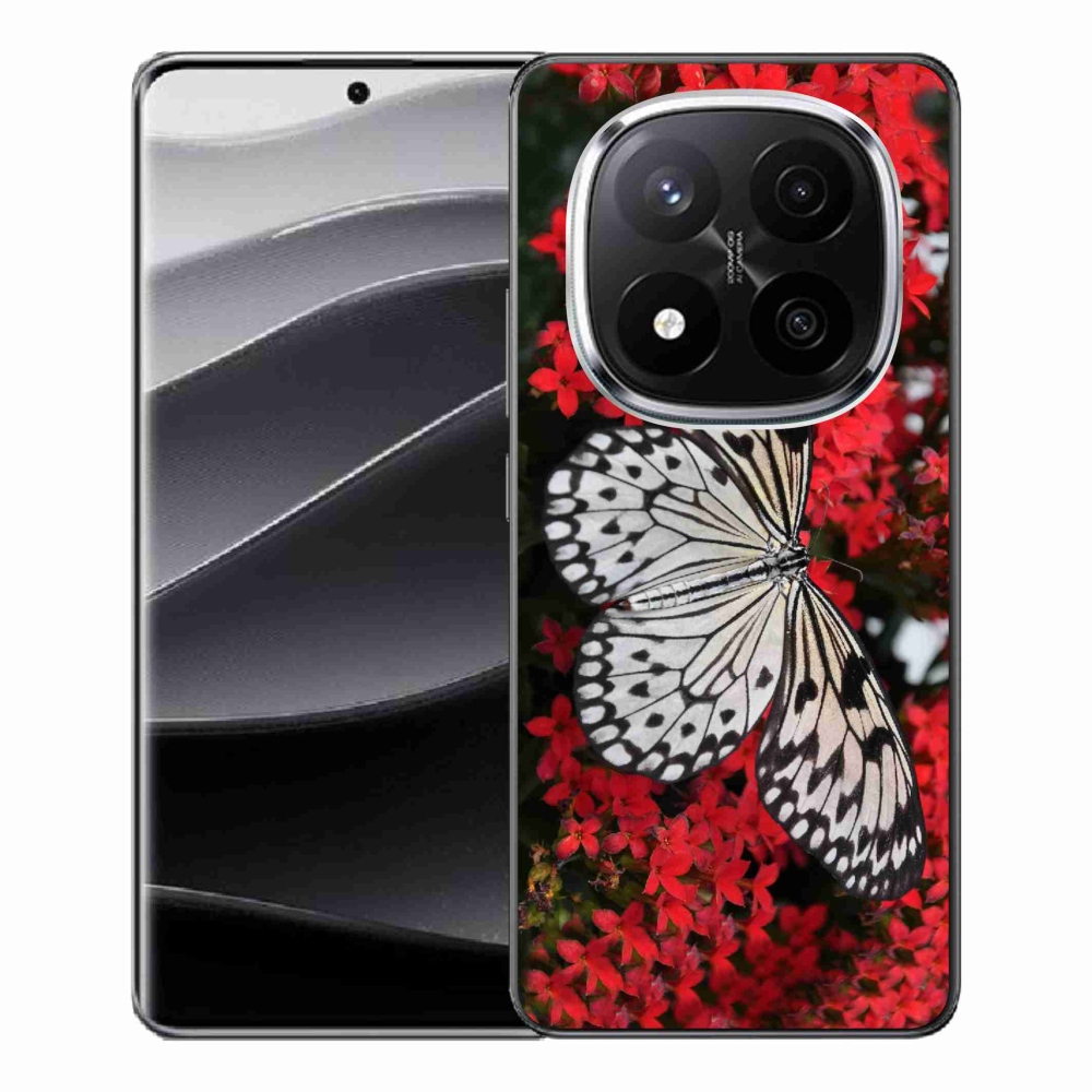 Gelový kryt mmCase na Xiaomi Redmi Note 14 Pro+ 5G - černobílý motýl 1