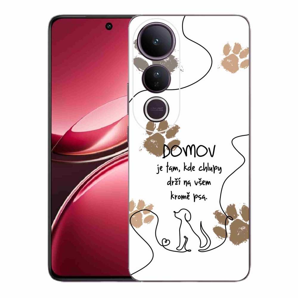 Gelový kryt mmCase na Vivo V50 Lite 4G/5G - psí motiv bílé pozadí