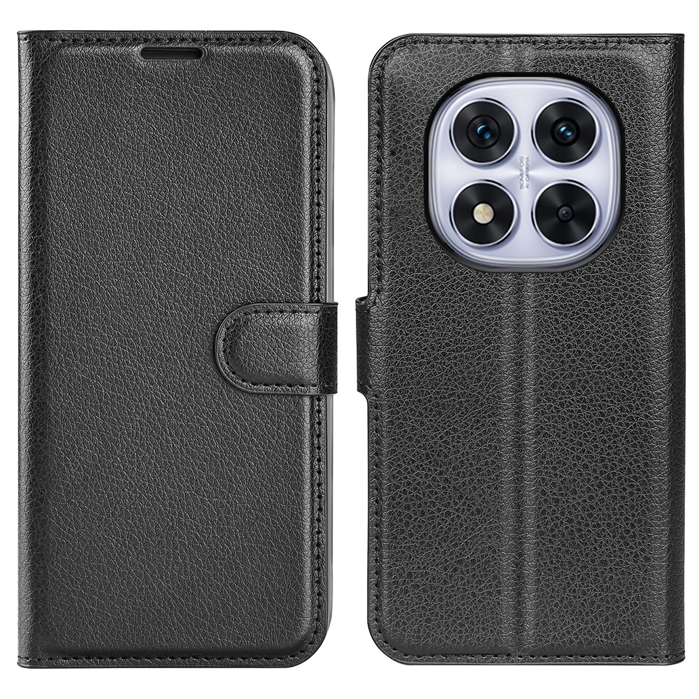 Litchi knížkové pouzdro na Xiaomi Redmi Note 14 Pro 5G/Poco X7 5G - černé