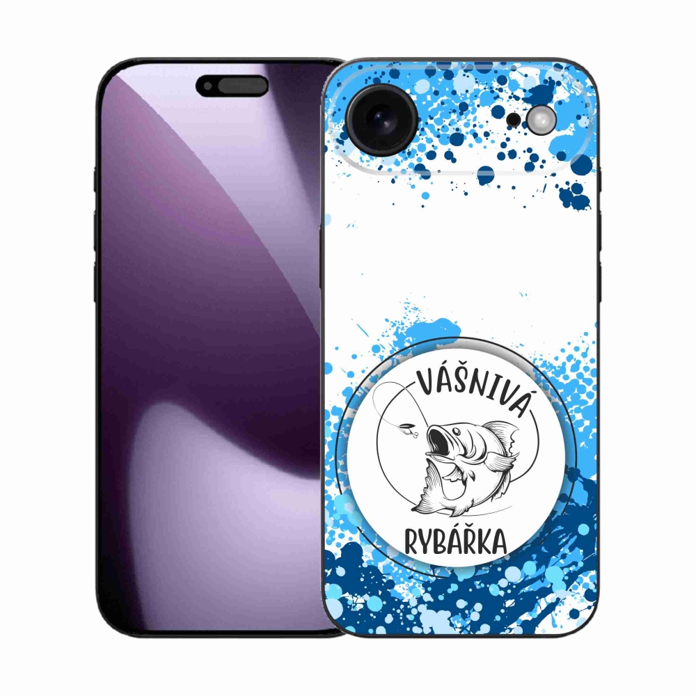Gelový kryt mmCase na iPhone 17 Air - vášnivá rybářka bílé pozadí