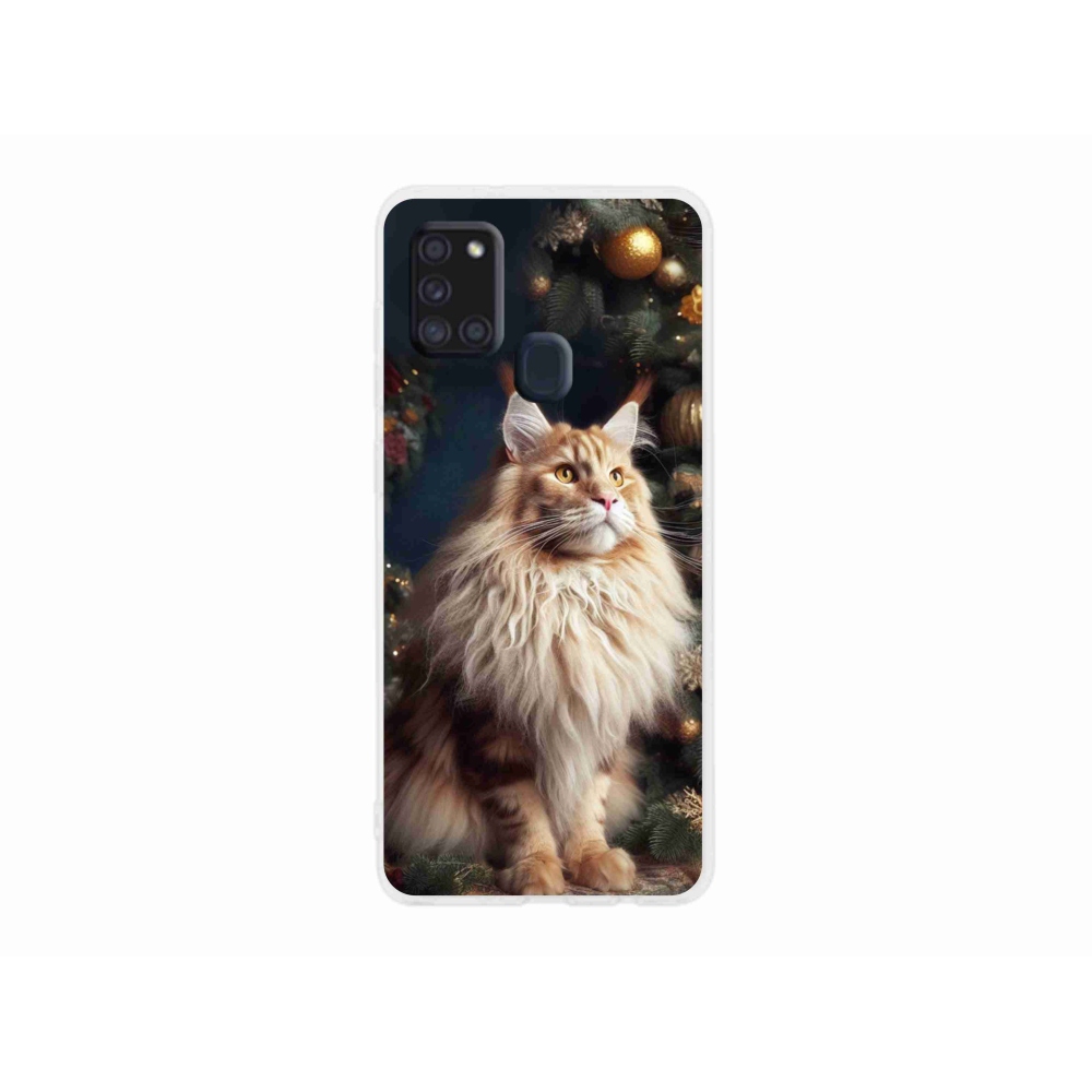Gelový kryt mmCase na Samsung Galaxy A21s - kočka u stromku