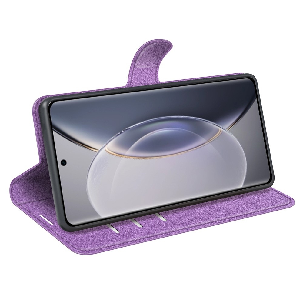 Litchi knížkové pouzdro na Vivo X90 Pro - fialové