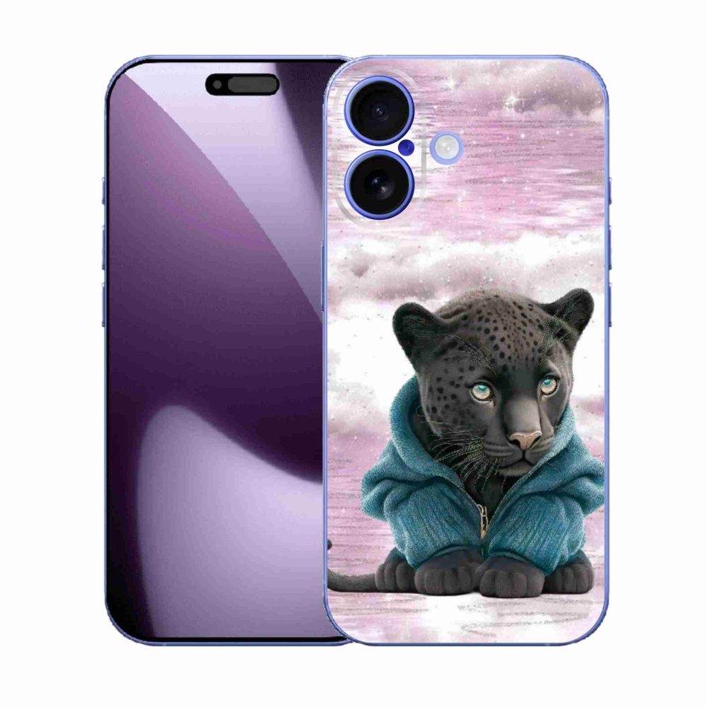 Gelový kryt mmCase na iPhone 17 - černý panter ve svetru