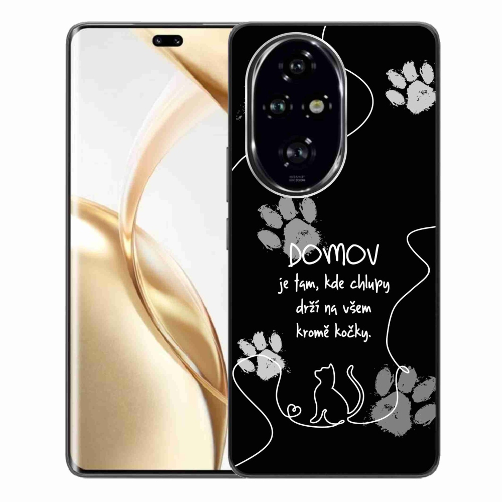 Gelový kryt mmCase na Honor 200 Pro 5G - kočičí motiv černé pozadí