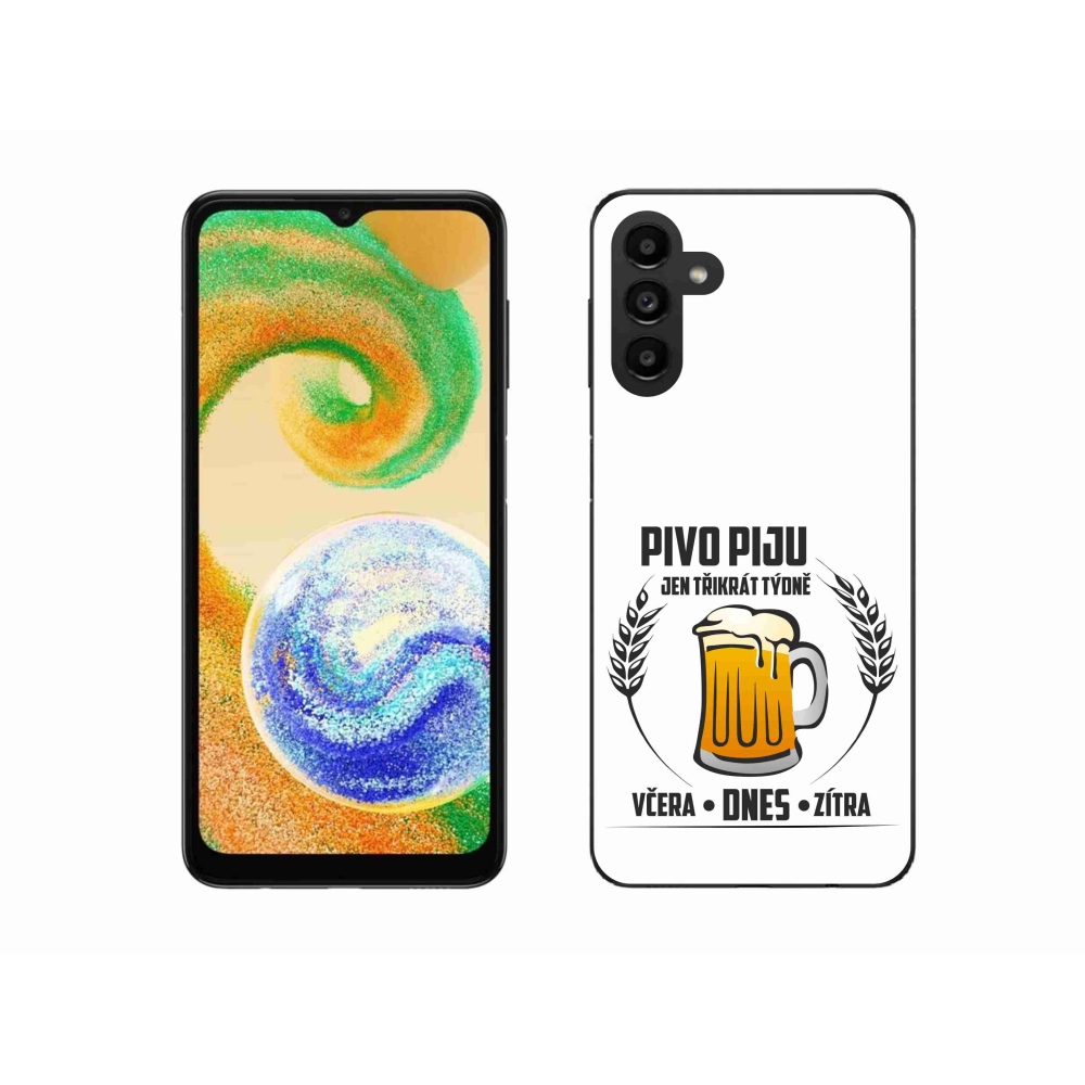Gelový kryt mmCase na Samsung Galaxy A04s (164.7x76.7x9.1mm) - pivní motiv bílé pozadí