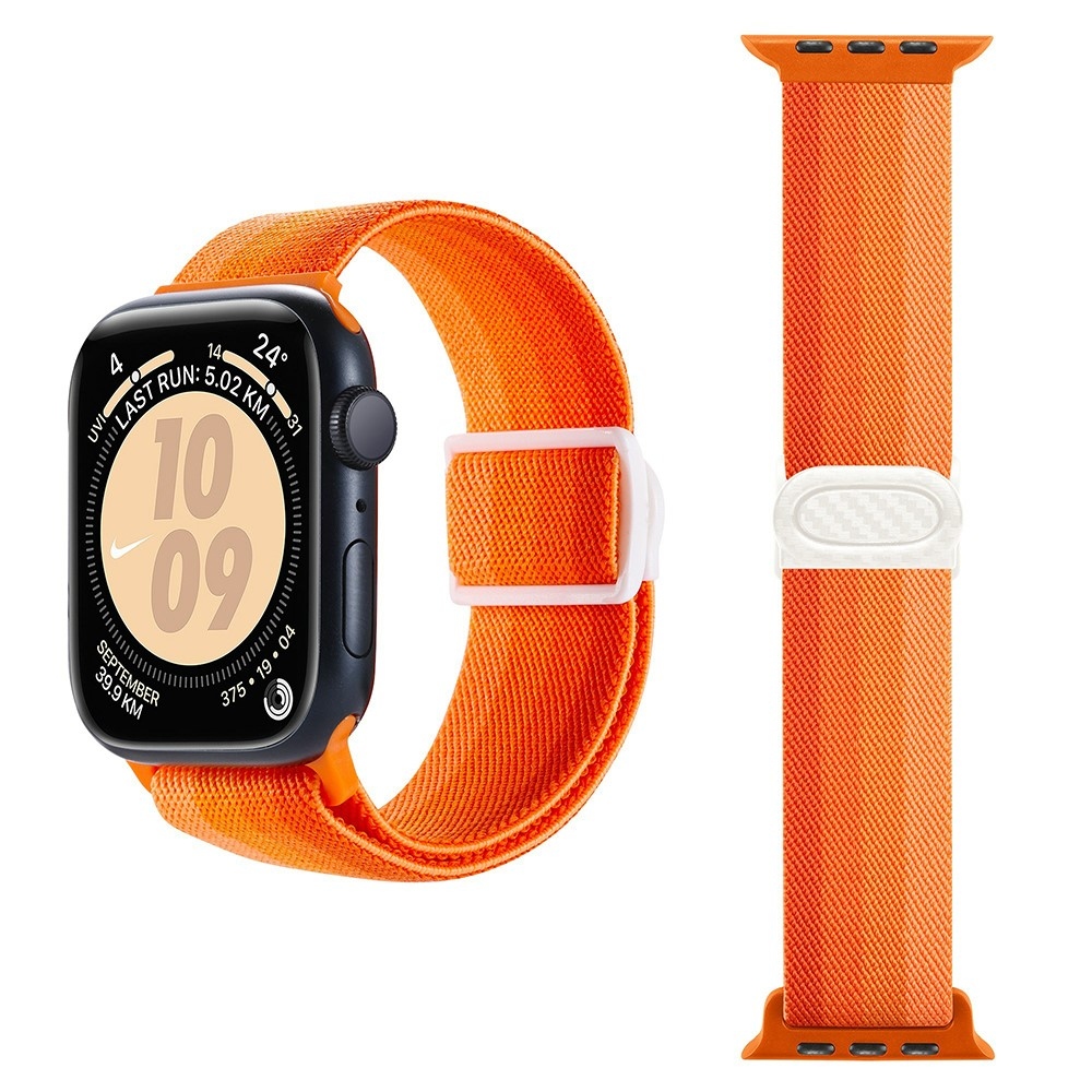 Gradient nylonový řemínek na Apple Watch Ultra/Ultra 2 49mm/SE/SE 2022/2023 44mm/9/8/7 45mm/6/5/4 44mm/3/2/1 42 mm - oranžové pruhy