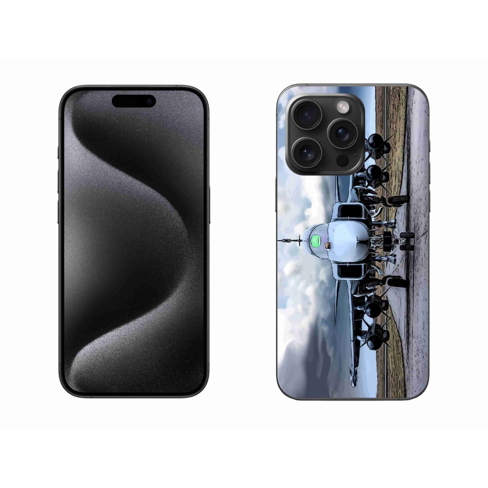 Gelový kryt mmCase na iPhone 15 Pro Max - vojenské letadlo