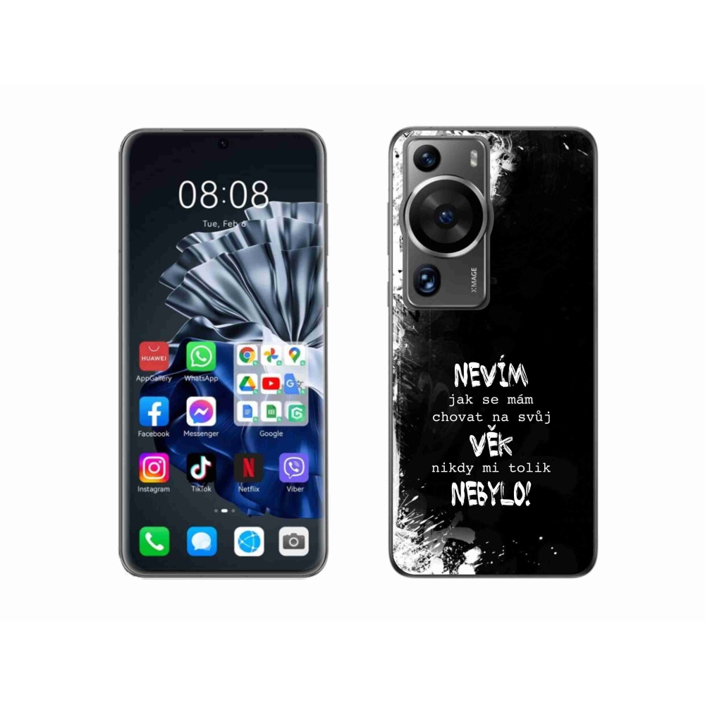 Gelový kryt mmCase na Huawei P60 Pro - vtipný text 14 černé pozadí