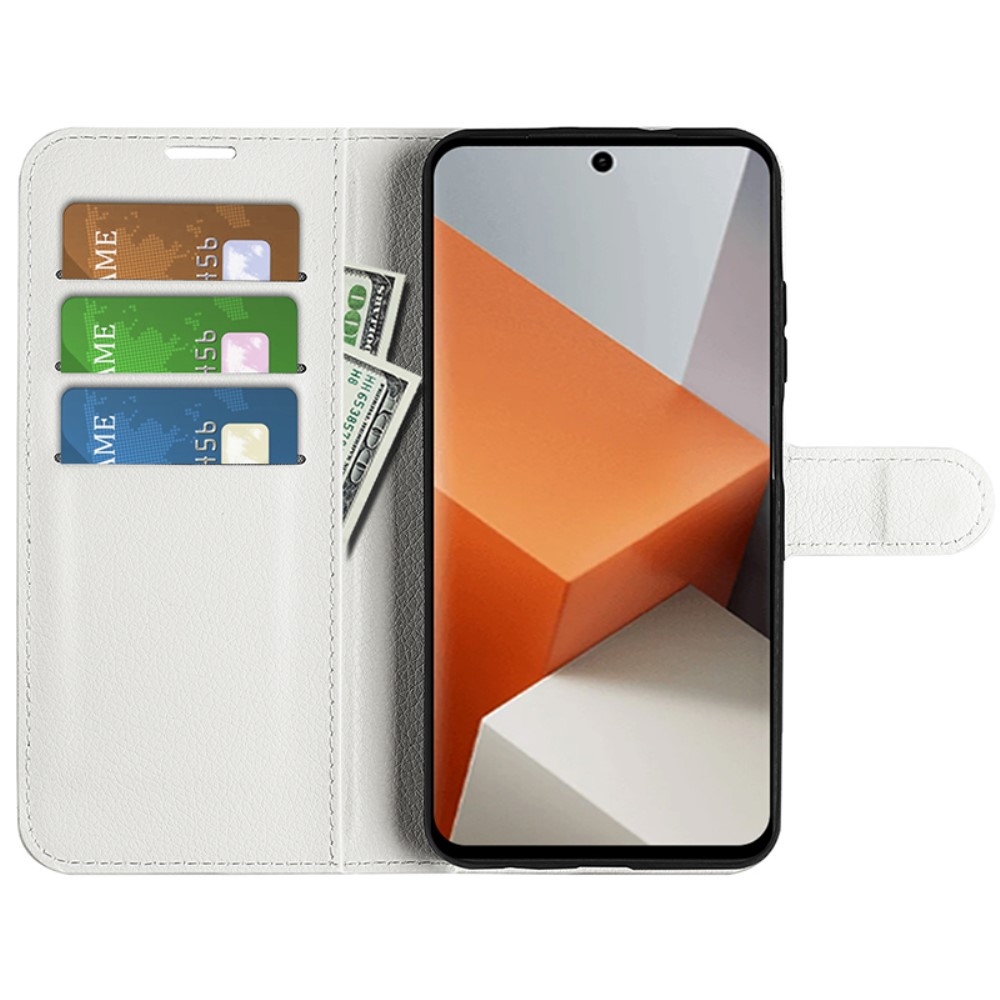 Litchi knížkové pouzdro na Xiaomi Redmi Note 13 Pro+ 5G - bílé