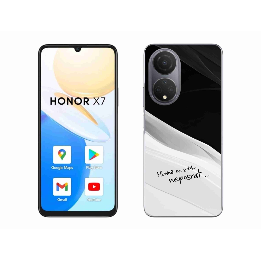 Gelový kryt mmCase na Honor X7 - vtipný text 13 bíločerné pozadí