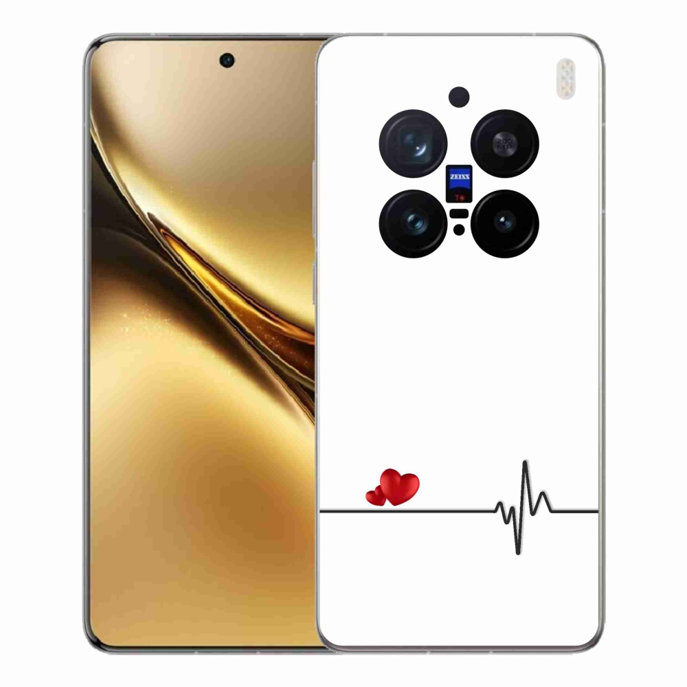 Gelový kryt mmCase na Vivo X200 Pro 5G - srdce a tep bílé pozadí