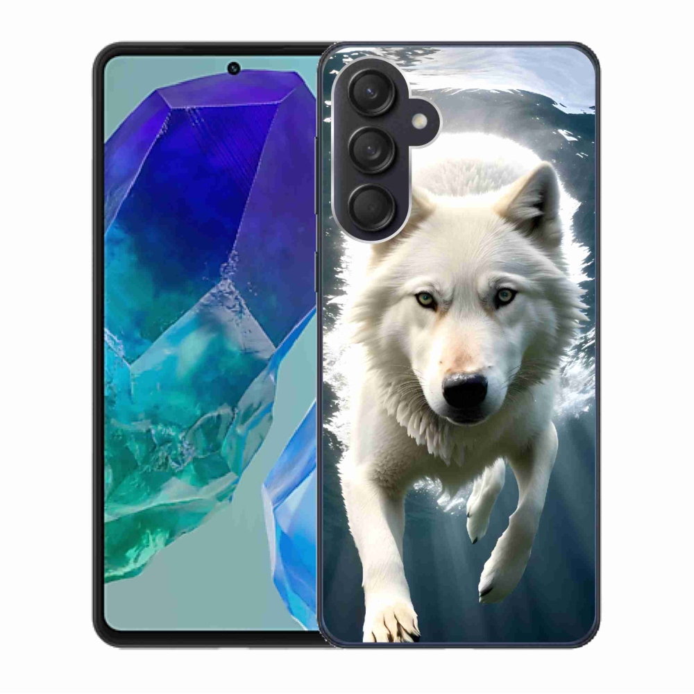 Gelový kryt mmCase na Samsung Galaxy M55 5G - bílý vlk