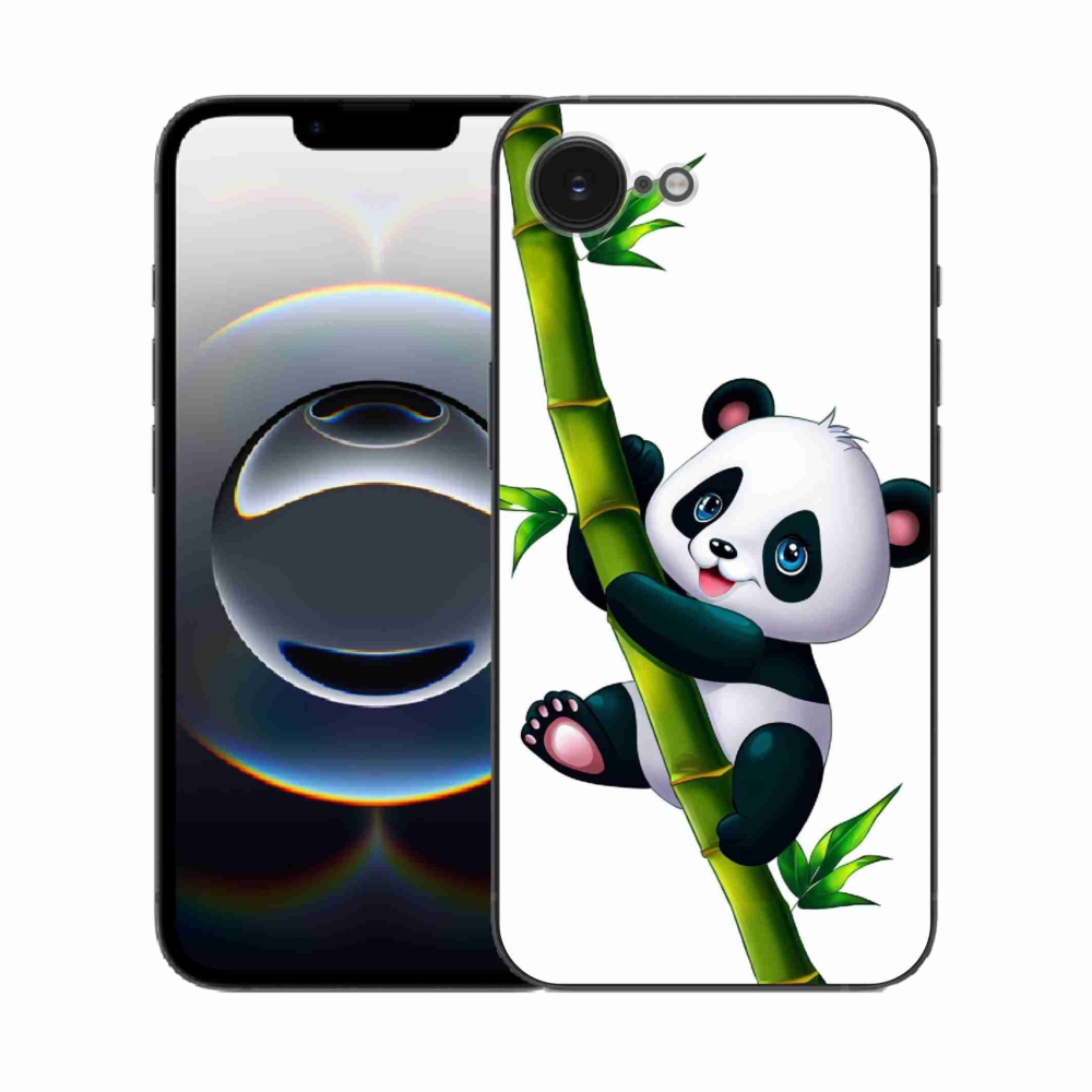 Gelový kryt mmCase na iPhone 16e - panda na bambusu