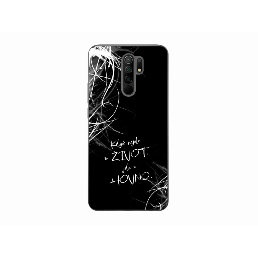 Gelový kryt mmCase na Xiaomi Redmi 9 - vtipný text 16 černé pozadí