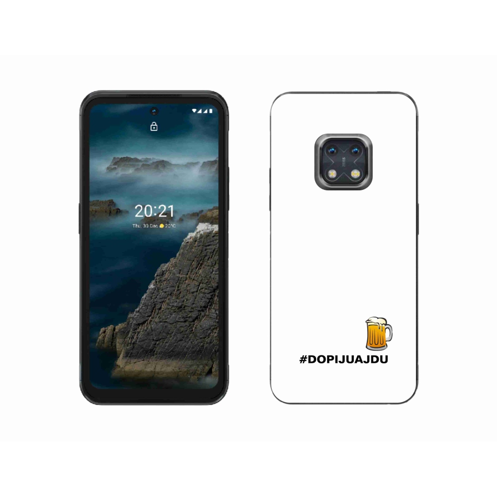 Gelový kryt mmCase na Nokia XR20 - pivní motiv 1 bílé pozadí