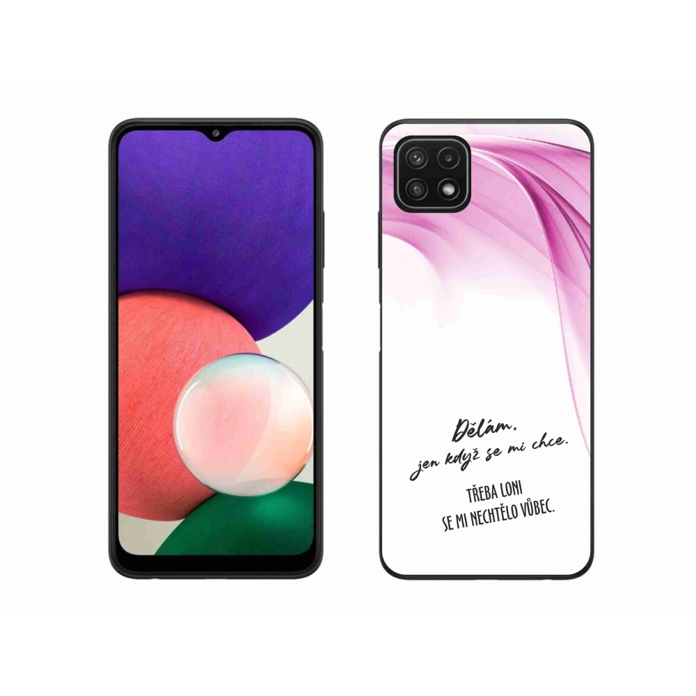 Gelový kryt mmCase na Samsung Galaxy A22 5G - vtipný text 12 bílé pozadí