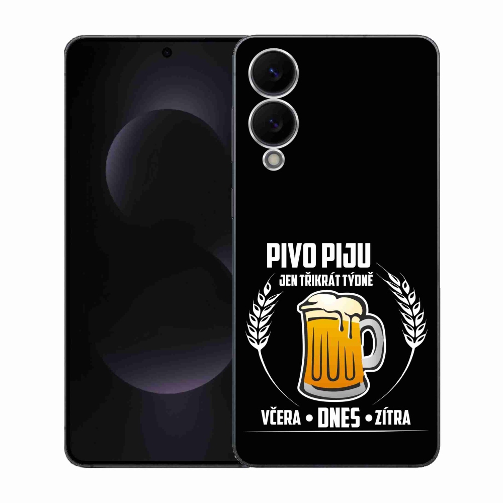 Gelový kryt mmCase na Samsung Galaxy S25 Edge - pivní motiv černé pozadí