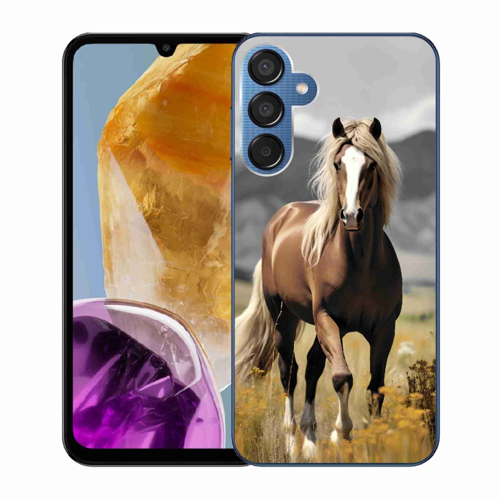 Gelový kryt mmCase na Samsung Galaxy M15 5G - hnědý kůň 1
