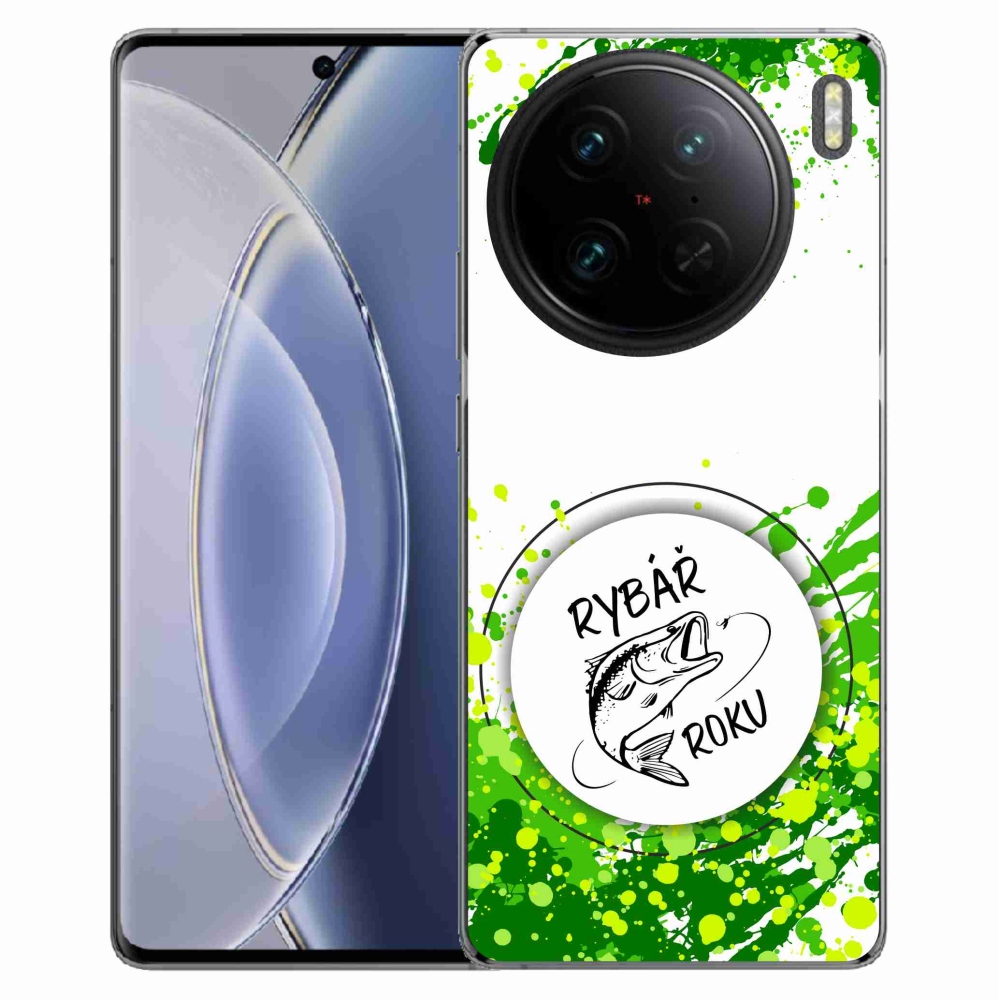 Gelový kryt mmCase na Vivo X90 Pro - rybář roku bílé pozadí