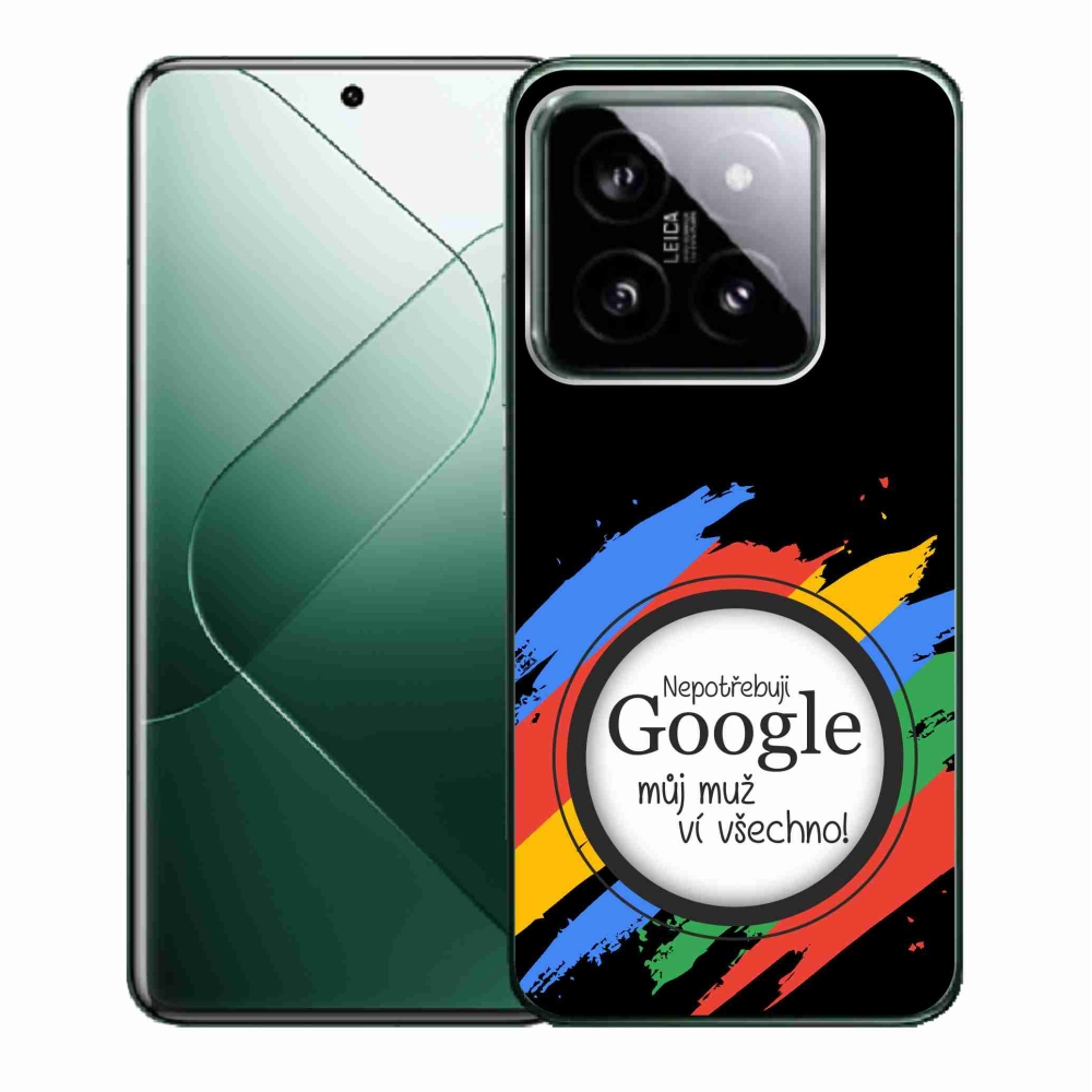 Gelový kryt mmCase na Xiaomi 14 - muž ví všechno černé pozadí