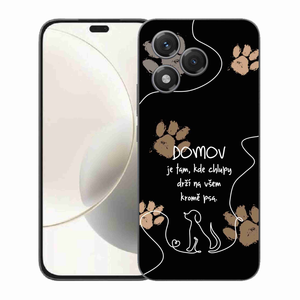 Gelový kryt mmCase na Honor 400 Lite - psí motiv černé pozadí
