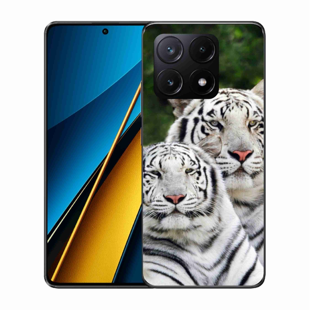 Gelový obal mmCase na Xiaomi Poco X6 Pro 5G - bílí tygři