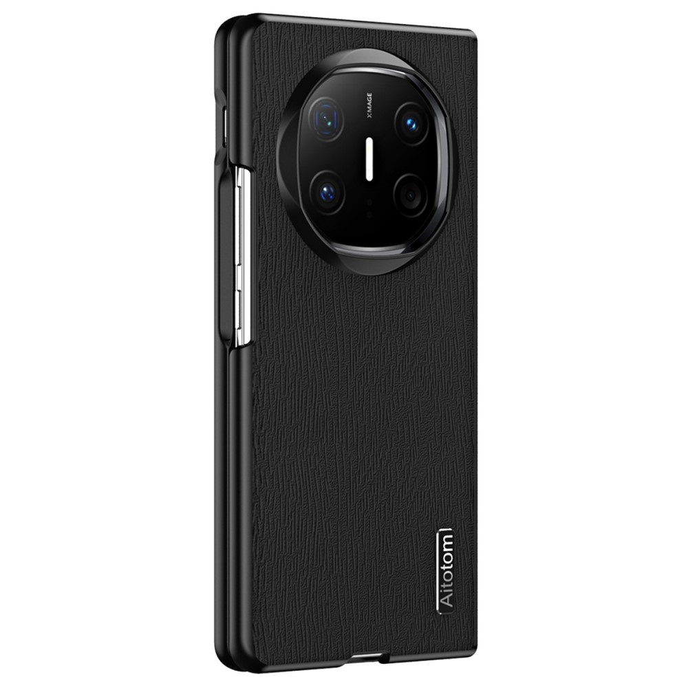 Aitotom plastový kryt s umělou kůží na Huawei Mate X6 - černý