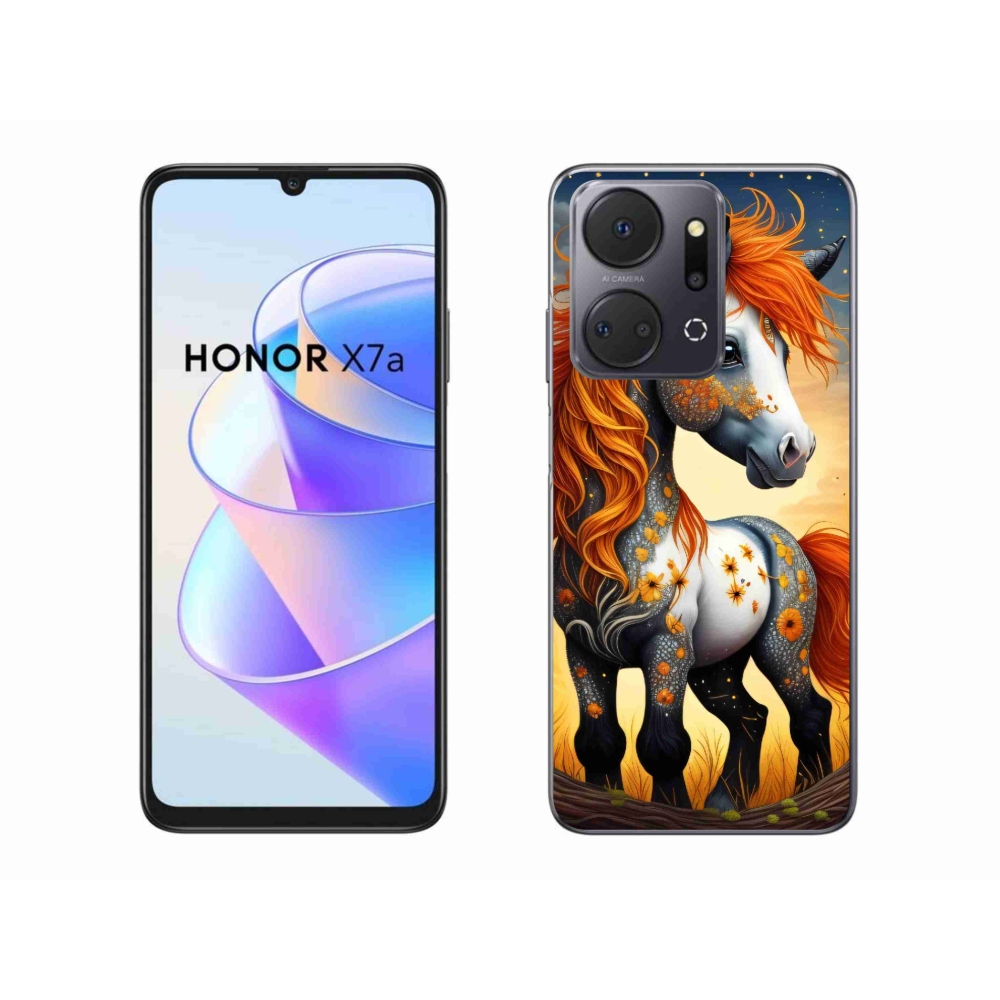 Gelový kryt mmCase na Honor X7a - barevný poník