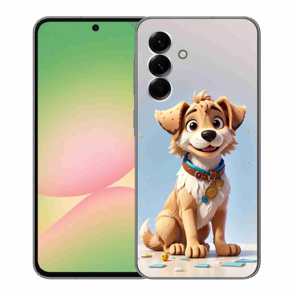 Gelový kryt mmCase na Samsung Galaxy A56 5G - kreslené štěně