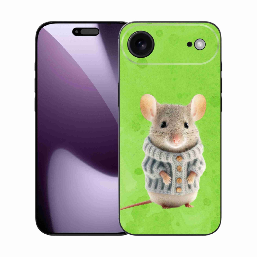 Gelový kryt mmCase na iPhone 17 Air - myška ve svetru