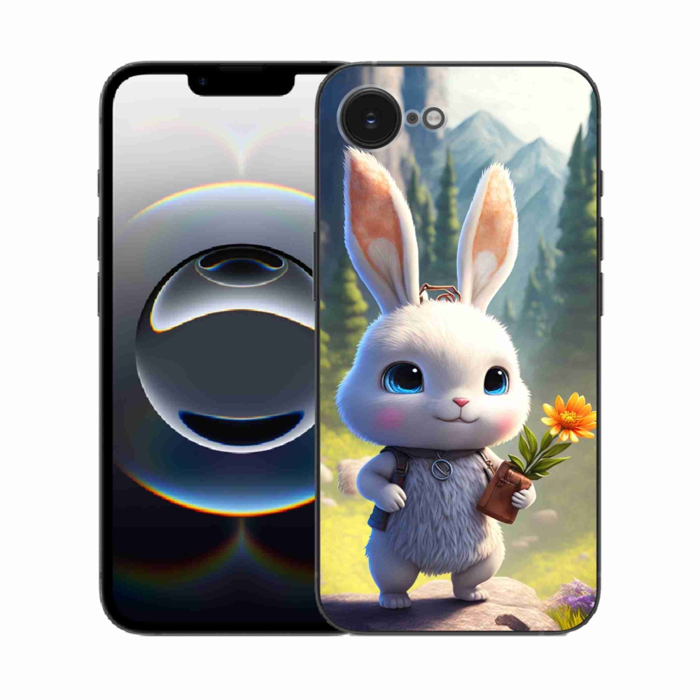 Gelový kryt mmCase na iPhone 16e - roztomilý králíček