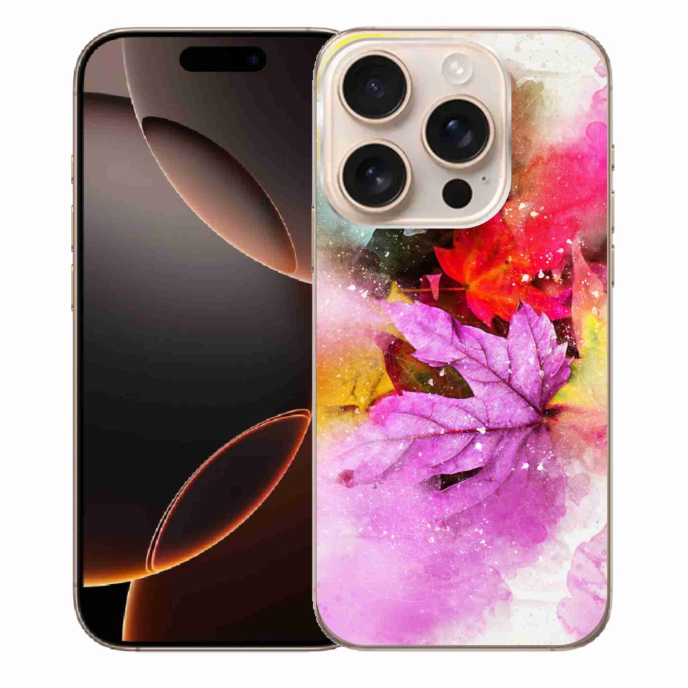 Gelový kryt mmCase na iPhone 16 Pro Max - barevné listy